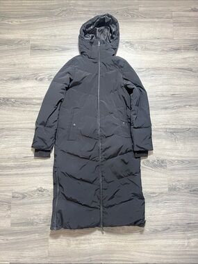 Zara Long Hooded Black Puffer Coat - Women